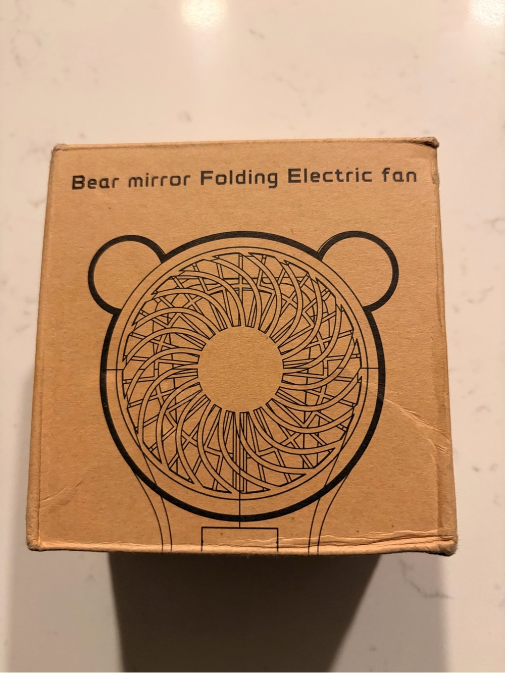 NWT Bear Mirror Folding Electric Fan - gray